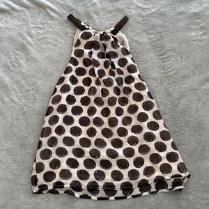 Chic Polka Dot Brown and White Halter Top Size Small